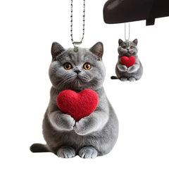 2D Acrylic Car Pendant Cute Cat Acrylic Animal Pendant for Rearview Vehicle Interior Decoration Automotive Trim Road Trip Fun