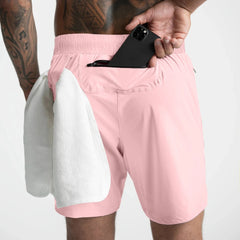 2024 New Men's Shorts Single-Layer Woven Quick Dry Solid Color Running Fitness Sports Casual American Fifth Pants Comfortable
