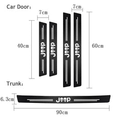 Car Door Sill Carbon Fiber Sticker Threshold Side Anti Scratch Waterproof Decal for Jeep Renegade Wrangler JL JK Gladiator Grand