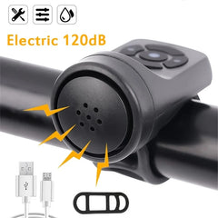 Bicycle Horn Electric Bike Bell 120DB Waterproof Bike Horn USB Rechargeable MTB Road Cycling Bicycle Alarm Horn Bike Accessories