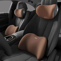 Ergonomic Memory Foam Car Seat Cushion - Lumbar Support & Neck Pillow For All-Season ComfortSynthetic Fiber Car Accessories