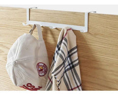 No Punching 5 Hooks Door Rear Hook Wrought Iron Clothes Bag Hanger Hat Sundries Storage Rack Hanger Home Bathroom Organizer