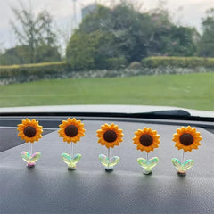 New 5 Pieces Car Dashboard Ornament Decoration Car Window Decoration Sunflower Design Car Decoration Car Interior Accessories