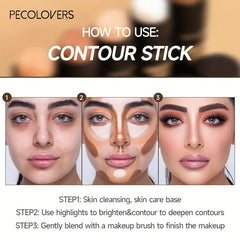 1PC 3-in-1 Highlighter Concealer Bronzer 3D Contour Boost Makeup Stick, for Natural 3D Face Makeup