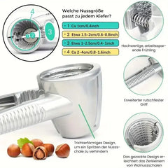 1pc Silvery Metal Multi Functional Walnut Clip Household Nut Shelling Tools Suitable for Walnuts Chestnuts and Hazelnut