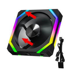 مروحة تبريد JUMPEAK CS120 ARGB مقاس 360 مم 240 مم قابلة للتكديس وتوصيل PWM صامتة 120 مم مراوح RGB لألعاب الكمبيوتر ومبرد المياه