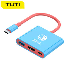 محول TUTI USB C إلى HDMI بدقة 4K/1080P يدعم وضع Switch TV Dock متوافق مع Steam Deck Nintendo Switch OLED