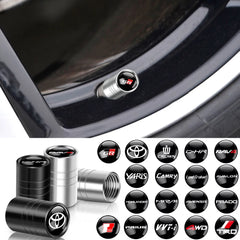 4Pcs Car Styling 3D Metal Wheel Tire Valve Caps Rim Accessories For Toyota RAV4 C-HR Camry Yaris Prius TRD GR Highlander Crown