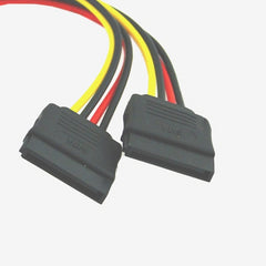 كابل تمديد SATA II Hard Disk Power 15Pin SATA ذكر إلى 2 أنثى 15Pin Power HDD Splitter عالي الجودة Y 1 إلى 2 بطول 20 سم
