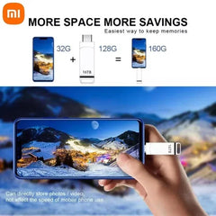 محرك أقراص فلاش USB 3.2 من شاومي بسعة 16 تيرابايت، بطاقة ذاكرة معدنية عالية السرعة، محرك أقراص فلاش، محرك أقراص فلاش، عصا مقاومة للماء