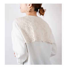 Women Shrugs Lace Hollow Out Female Summer Casual All-match Shawls Simple Scarf-collar Sleeveless Knitted Tops Korean Style Chic