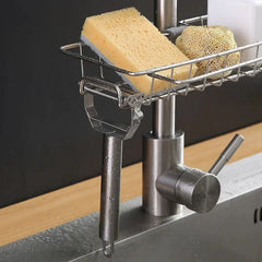 Kitchen Stainless Steel Sink Drain Rack Sponge Storage Faucet Holder Soap Drainer Towel Rack Shelf Organizer Kitchen Accessories