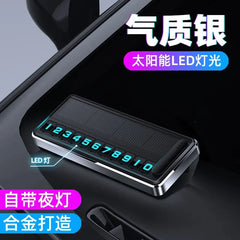 1PC Solar Car Phone Number Plate Led Lighting Temporary Parking Card Hidden Plates Car Park Stop Multiple Number Parking Gadgets