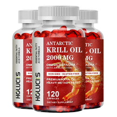 Antarctic Krill Oil - (Double Strength) Contains Phospholipids, Rich in Natural Extracts of EPA and DHA, Brain and Joint Health