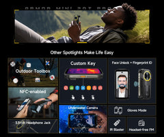 【العرض الأول عالميًا】هاتف Ulefone Armor Mini 20T Pro 5G بشاشة 4.7 بوصة وإضاءة LED ونظام تشغيل Android 14 وبطارية 6200 مللي أمبير في الساعة وذاكرة 16 جيجابايت + 256 جيجابايت وقوة 33 وات