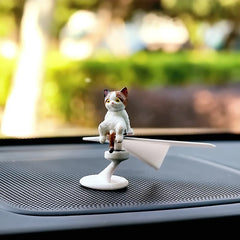 Funny Car Interior Decoration Ornaments Cute Cat 360 ° Rotating Airplane Auto Dashboard Decoration Gadgets For Car Accessories