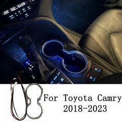 Car LED Cup Holder Atmosphere Lights Interior Decorative Ice Blue Lamp For Toyota Camry 2018-2023