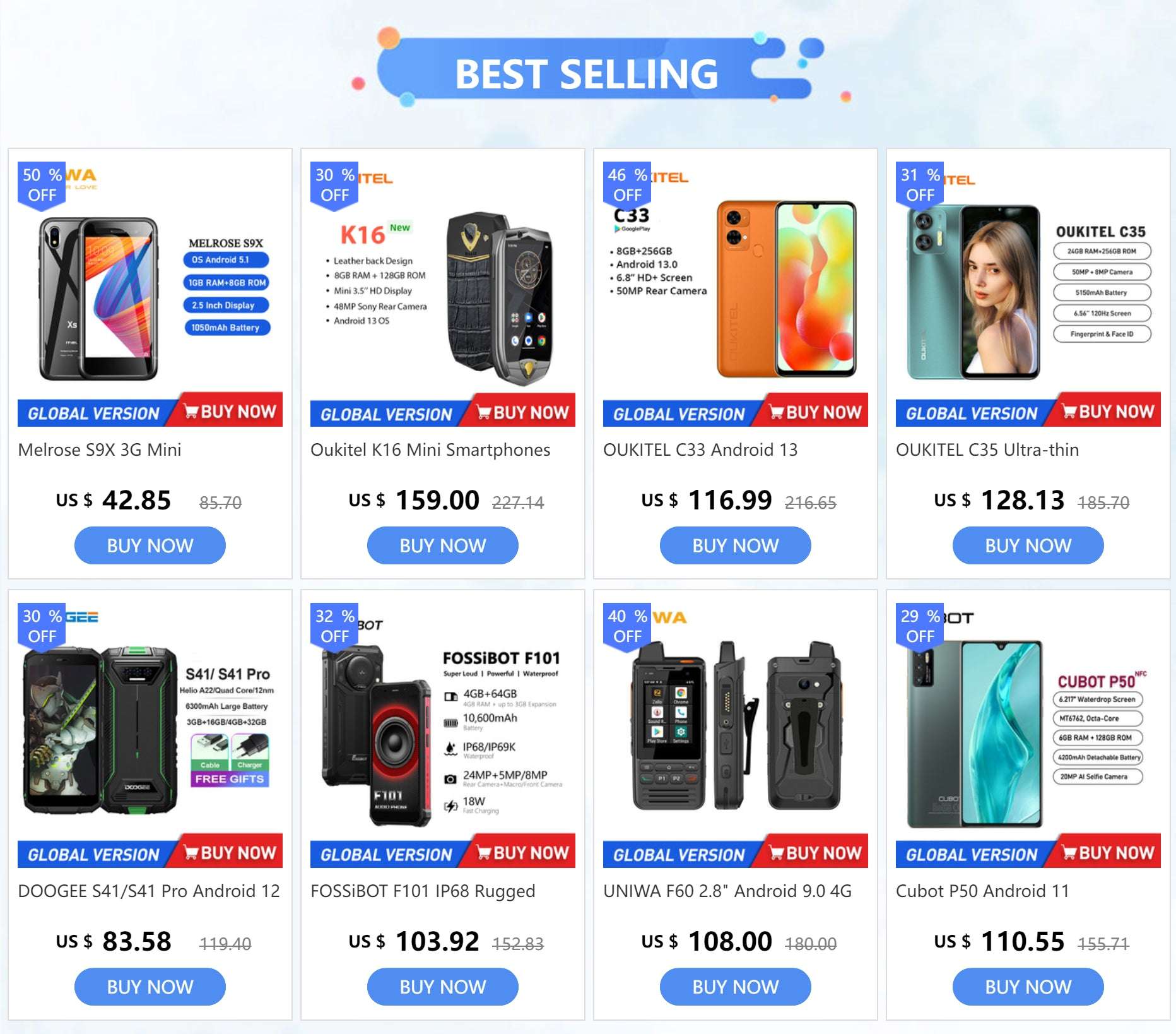 UNIWA V909T 4G Flip Phone Dual Screen Single Nano Cellphone Big Push-Button Mobile Phone for Elderly 2250mAh Russian Keyboard