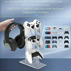 حامل وحدة تحكم عالمي ثلاثي الطبقات وحامل سماعة رأس لجهاز PS4 PS5 XBOX ONE SWITCH، حامل وحدة تحكم ملحقات الألعاب