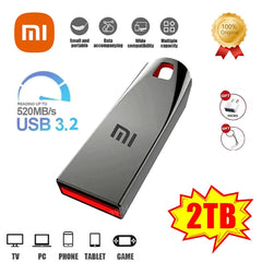 محرك أقراص فلاش معدني Xiaomi بسعة 2 تيرابايت مقاوم للماء USB 3.2 عالي السرعة لنقل البيانات مقاوم للماء 1 تيرابايت 512 جيجابايت 256 جيجابايت محرك أقراص فلاش USB محمول
