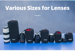 حقيبة عدسات كاميرا جديدة من AMBITFUL، حقيبة برباط، مقاس SML XL، لكاميرا Canon Sony Nikon DSLR، حافظة أسطوانية للعدسات مزودة بخطاف