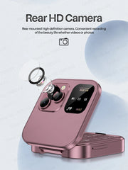 هاتف محمول جديد SERVO i16 Pro Max صغير الحجم قابل للطي، شبكة 4G، شريحتي اتصال، وضع الاستعداد، تسجيل المكالمات، اتصال سريع، FM، هاتف محمول صغير قابل للطي مقاس 1.77 بوصة