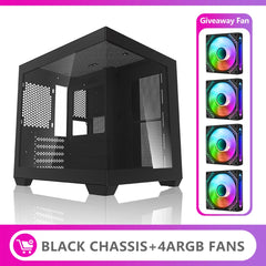 حافظة كمبيوتر Aigo 275P بغرفة مطلة على البحر وكمبيوتر ألعاب مكتبي M-ATX ولوحة أم ITX وخزانة ألعاب كمبيوتر من الزجاج المقسّى على الوجهين