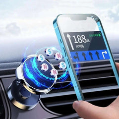 Car Mobile Phone Stand 720 Degree Rotation Metal Magnetic Suction Foldable Round Bracket Support for Universal Phones Holder