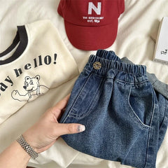 Boys Girls Toddlers Loose Pants Fashion Summer Baby Boys and Girls Baby Foreign Denim Pants New Arrival 2025