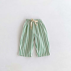 Fashion Striped Trousers For Children's Clothes Summer Thin Loose Casual Kids Harem Pants Toddler Costume Boys Girls Long Pant