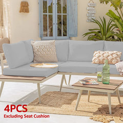 4Pcs Patio Cushion Cover 24×24in Waterproof Sofa Seat Cushion Covers Replacement Elastic Protector Minimalist Outdoor Cushion