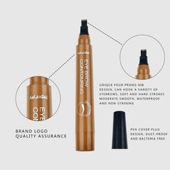 4 Splitted Head Eyebrow Pencil Long Last  Smudge Proof Waterproof Sweat Proof High Pigmented Easy Applying Liquid Eyebrow Pencil