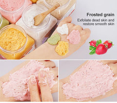 Fruit Sea Salt Body Scrub Skin Smooth Softens Cuticles Moisturizing Exfoliating Avocado Strawberry Apricot Sherbet Body Scrub
