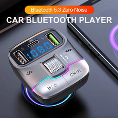 Bluetooth 5.3 Fm Transmitter Wireless Dual USB PD Adapter MP3 Player 3.1A Fast Charger Car Accessories
