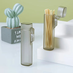 Portable Plastic Toothpick Case - Clear Toothpick Holder for Outdoor Travel, Kitchen, and Restaurant Supplies