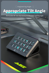 AJAZZ AKP153E Stream Deck لوحة تحكم متعددة الوظائف مع 15 مفتاح ماكرو ولوحة مفاتيح صغيرة مخصصة لإجراءات التشغيل