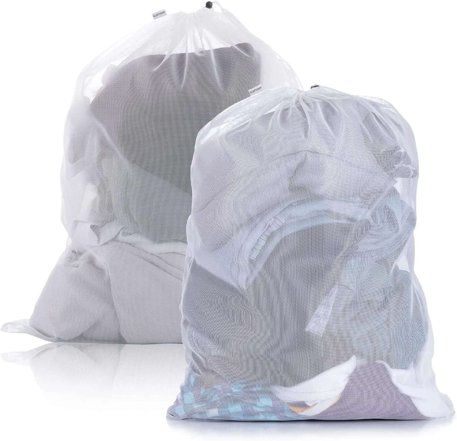 Large Size Laundry Mesh Bag Solid Color Drawstring Laundry Bag Anti-snagging Anti-deformation Mesh Clothes Washing Bag 60x90cm