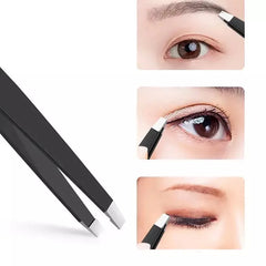 4Pcs Tweezers Set - Professional Stainless Steel Tweezers for Eyebrows - Great Precision for Facial Hair, Splinter and Ingrown