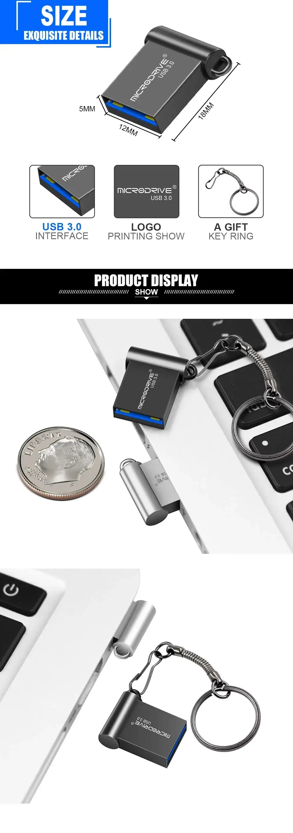 USB Flash Drive High Speed 3.0 Mini Flash Pendrive 128GB 64GB 32GB 16GB Cle USB 3.0 Stick 64GB 128GB USB Storage Key USB Devices