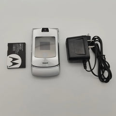 هاتف موتورولا RAZR V3i الأصلي غير مقفل ومجدد GSM 850 / 900 / 1800 / 1900 بجودة جيدة مع ضمان لمدة عام واحد