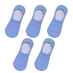 5Pairs Women Invisible Boat Mesh Socks Summer Silicone Non-slip Breathable Comfortable Mesh Sock Low Cut Female Ultra-thin Sox