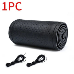 Genuine Leather Steering Wheel Cover For Car Braiding Steering Wheel Protector Covers Anti Scratch Steering Accessories