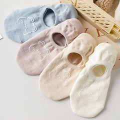 5 Pairs Women Socks High Quality Matching Casual Socks Summer Thin Cotton Bottom Non-slip Invisible Low Short Socks Breathable