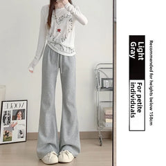 ay High Waist Bell Bot Pants Women's Summer 2025 New Casual Sports Sweatpants Small Size Slimming  Hoof Pants
