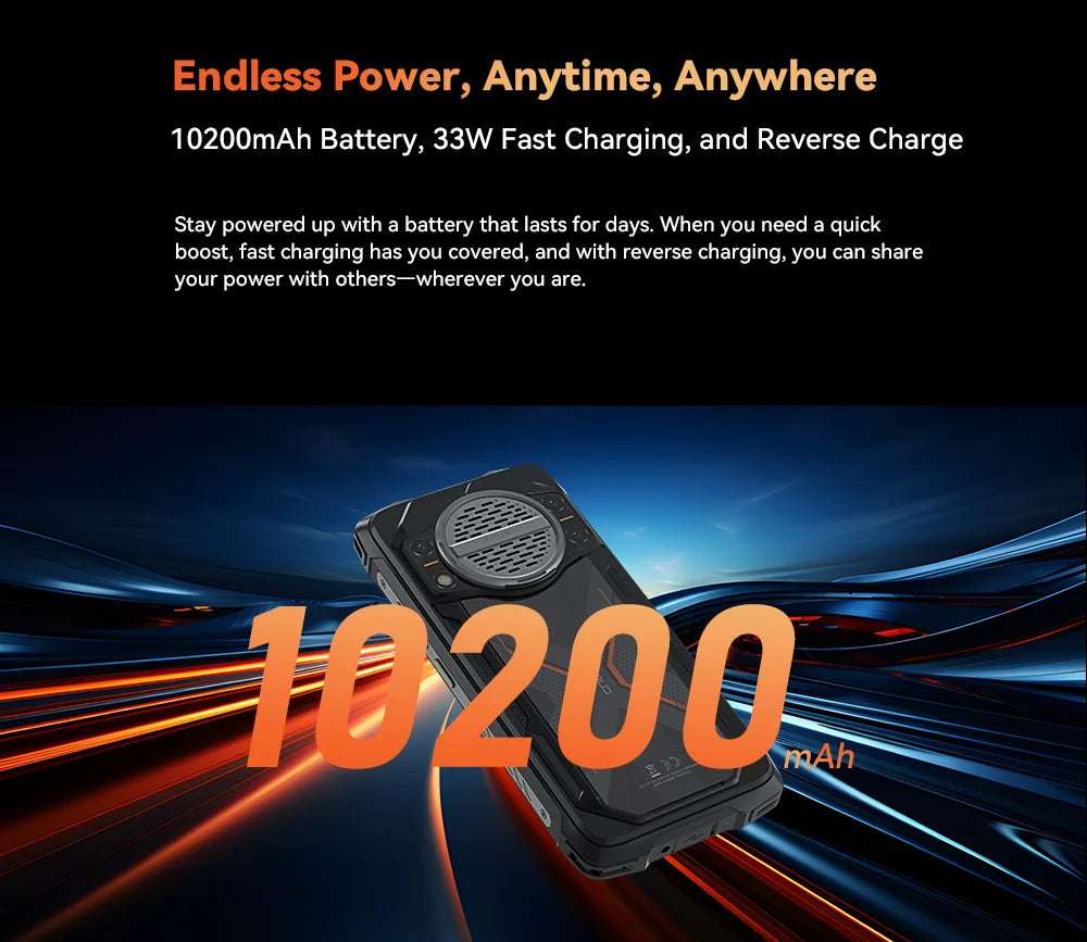 Cubot KingKong Power 3, Rugged Smartphone Android, 123dB Speaker, Helio G99,120Hz 6.72" Screen,Up to 24GB+256GB,10200mAh Battery