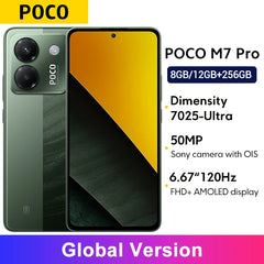 POCO M7 Pro 5G النسخة العالمية Dimensity 7025-Ultra 120Hz FHD+ شاشة AMOLED للعناية بالعين بطارية 5110mAh NFC
