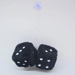 1Kit Fuzzy Plush Dice with Dots Retro Square Plush Hanging Mirror Fuzzy Dices Kid Toys For Pink Car Interior Ornament Decoration