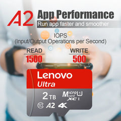 2025 NEW Lenovo 2TB High Speed Memory Card Class 10 Micro TF SD Card 1TB Up To 100MB/S Mini SD Card 128GB For Nintendo Switch