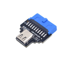 TISHRIC 19Pin To Type-C USB3.0 Converter Internal Header to USB 3.1/3.2 Type C Adapter  for PC Motherboard Connector Riser