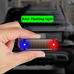 مصباح تحذير صغير LED يعمل بالطاقة الشمسية للسيارة، إنذار ليلي لاسلكي مضاد للسرقة، مصباح تحذير وامض وهمي
